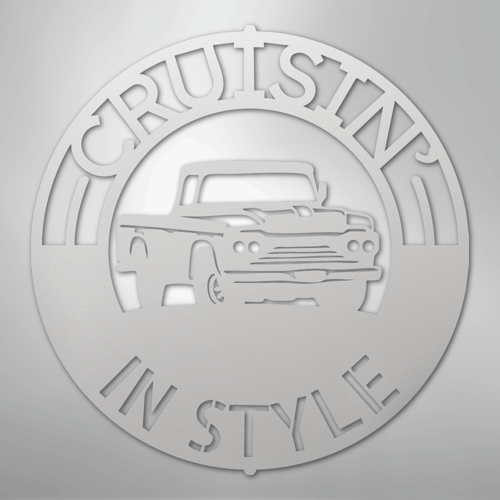 Custom Metal Wall Art - Personalized Truck Sign White
