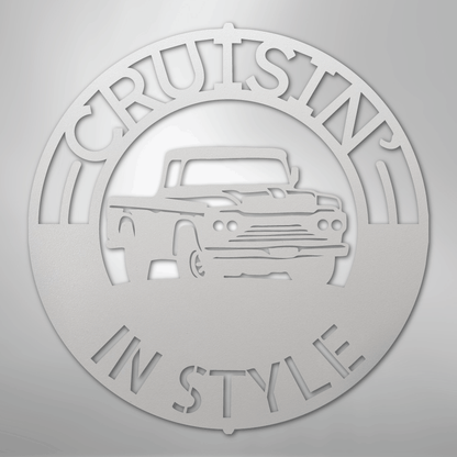 Custom Metal Wall Art - Personalized Truck Sign White
