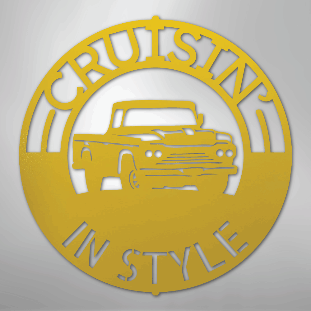Custom Metal Wall Art - Personalized Truck Sign Yellow