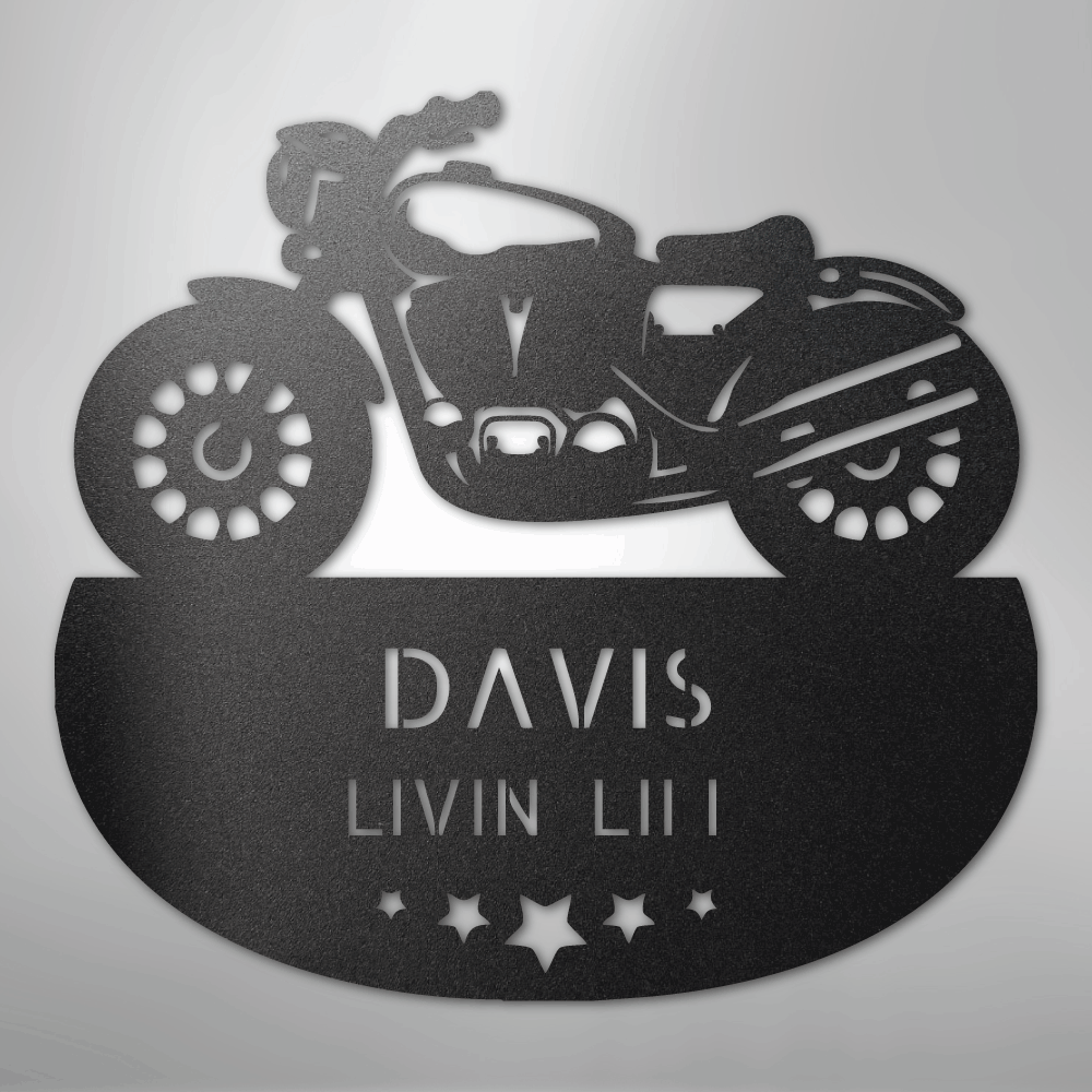 Custom Metal Wall Art - Personalized Biker Sign