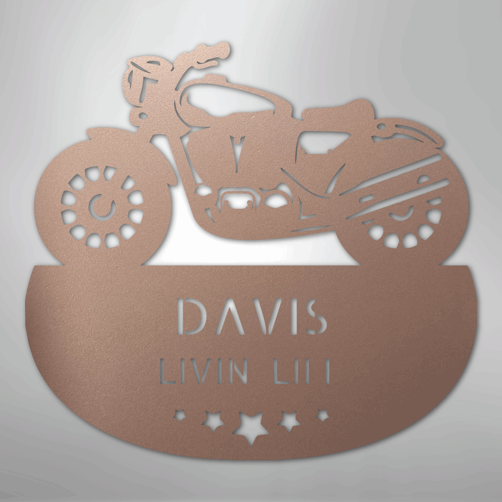 Custom Metal Wall Art - Personalized Biker Sign Rose