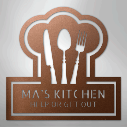 Custom Metal Wall Art - Personalized Kitchen Sign Copper