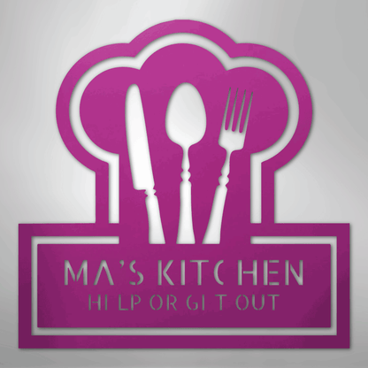 Custom Metal Wall Art - Personalized Kitchen Sign Purple