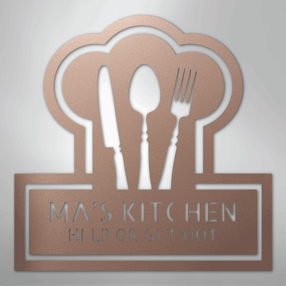 Custom Metal Wall Art - Personalized Kitchen Sign Rose