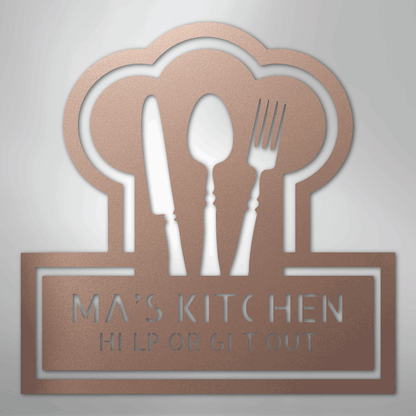 Custom Metal Wall Art - Personalized Kitchen Sign Rose