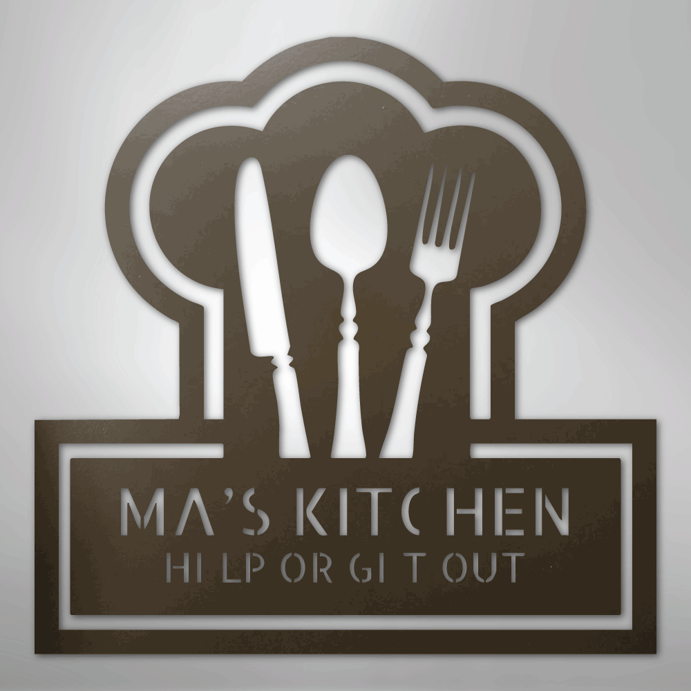 Custom Metal Wall Art - Personalized Kitchen Sign Stone