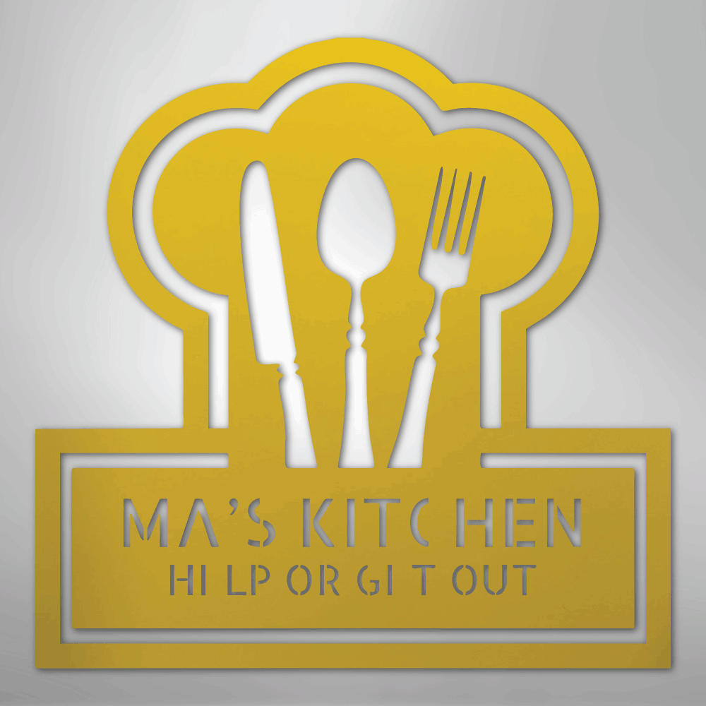 Custom Metal Wall Art - Personalized Kitchen Sign Yellow