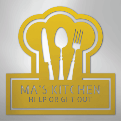 Custom Metal Wall Art - Personalized Kitchen Sign Yellow