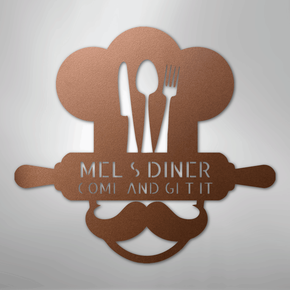 Custom Metal Wall Art - Personalized Kitchen Sign Copper