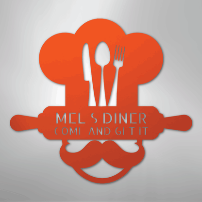 Custom Metal Wall Art - Personalized Kitchen Sign Orange