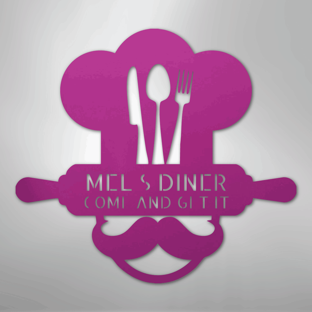 Custom Metal Wall Art - Personalized Kitchen Sign Purple