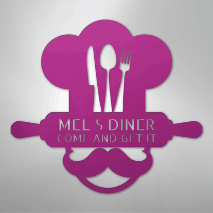 Custom Metal Wall Art - Personalized Kitchen Sign Purple