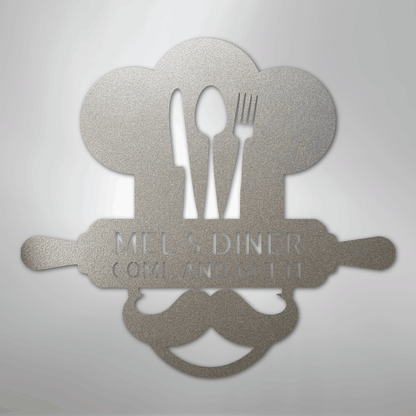 Custom Metal Wall Art - Personalized Kitchen Sign Silver