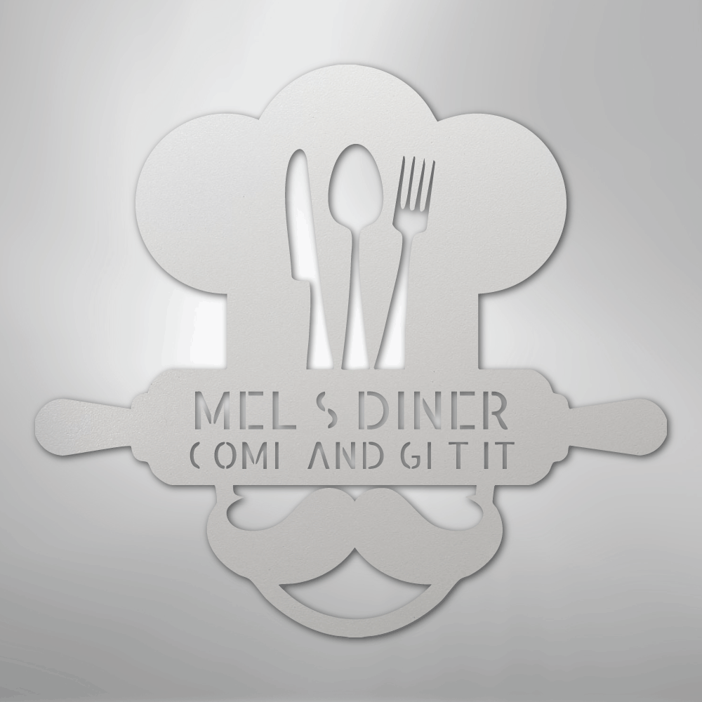 Custom Metal Wall Art - Personalized Kitchen Sign White