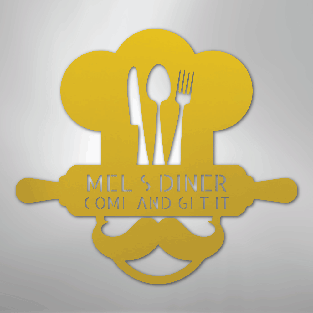 Custom Metal Wall Art - Personalized Kitchen Sign Yellow