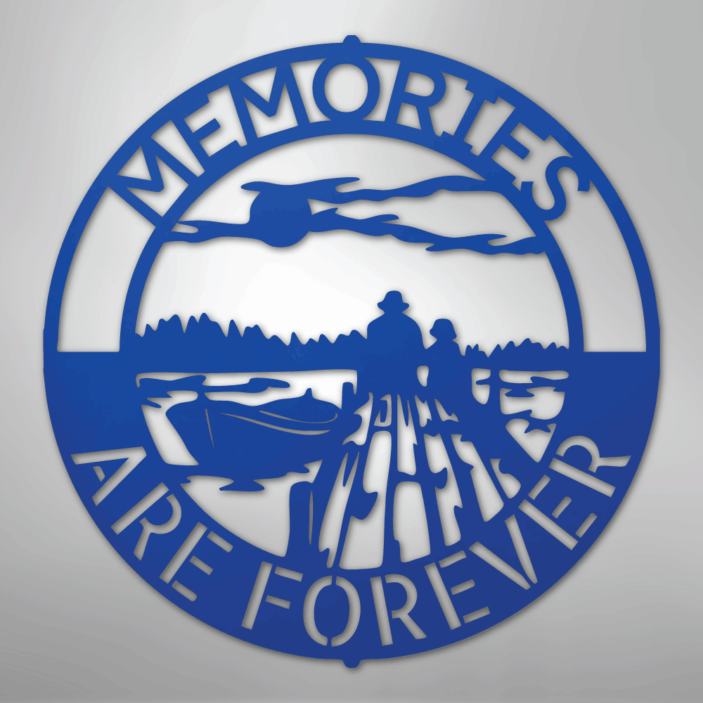 Custom Metal Wall Art - Personalized Family Memories Sign Blue