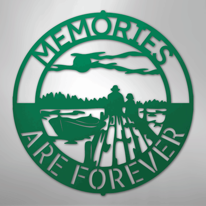 Custom Metal Wall Art - Personalized Family Memories Sign Green