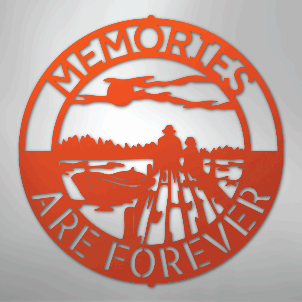 Custom Metal Wall Art - Personalized Family Memories Sign Orange