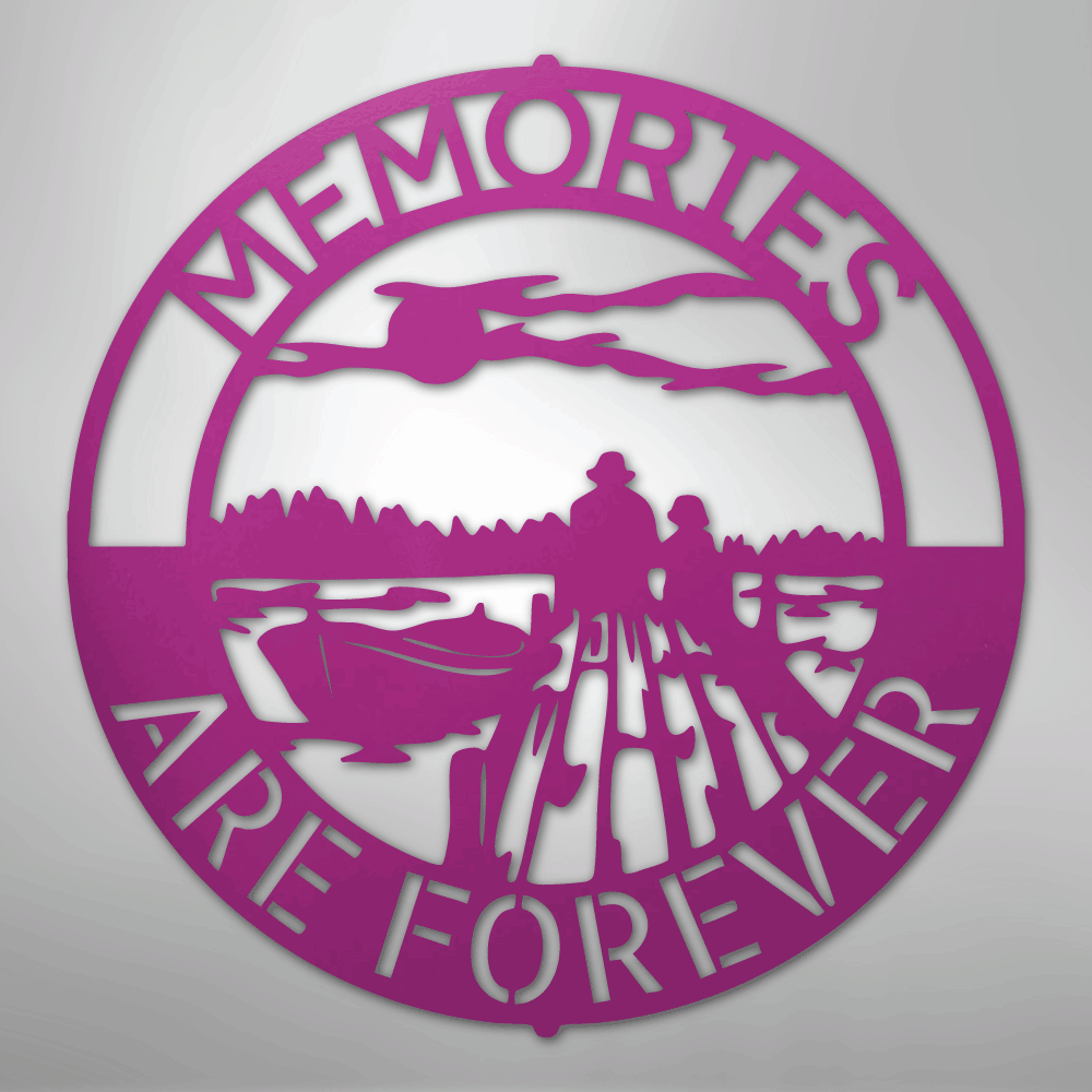 Custom Metal Wall Art - Personalized Family Memories Sign Purple