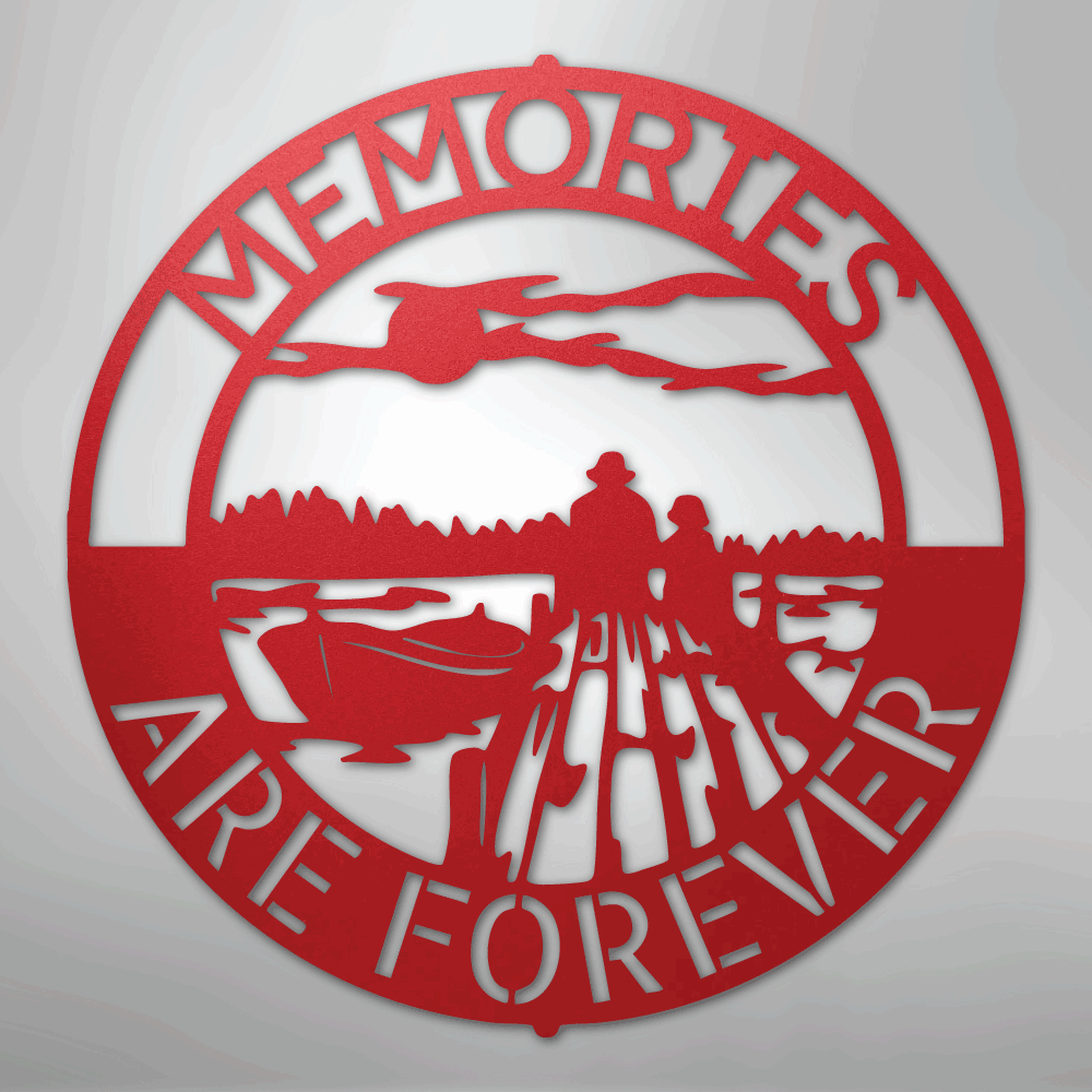 Custom Metal Wall Art - Personalized Family Memories Sign Red