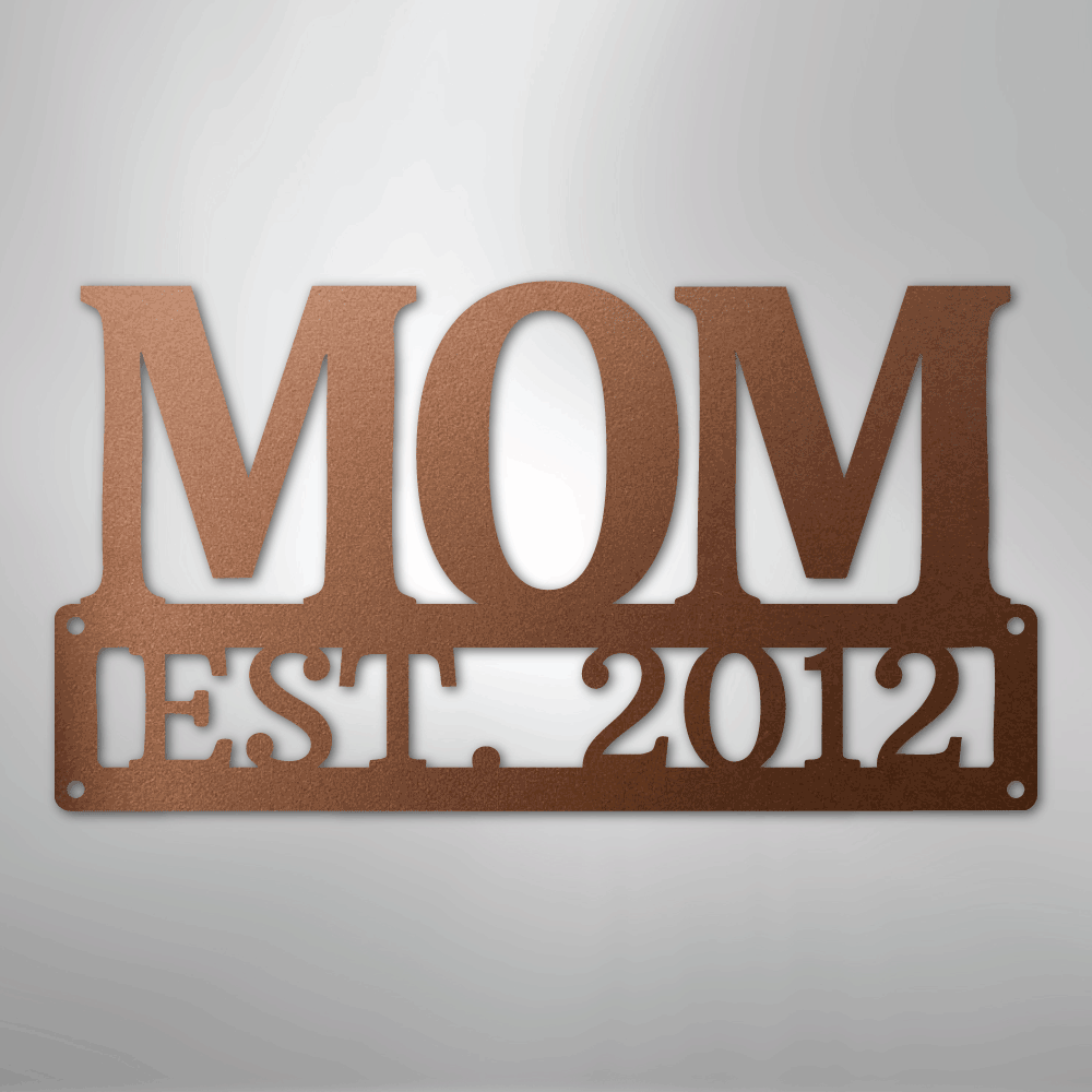 Custom Metal Wall Art - Personalized Mom Name Sign Copper
