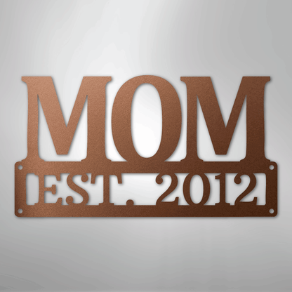 Custom Metal Wall Art - Personalized Mom Name Sign Copper