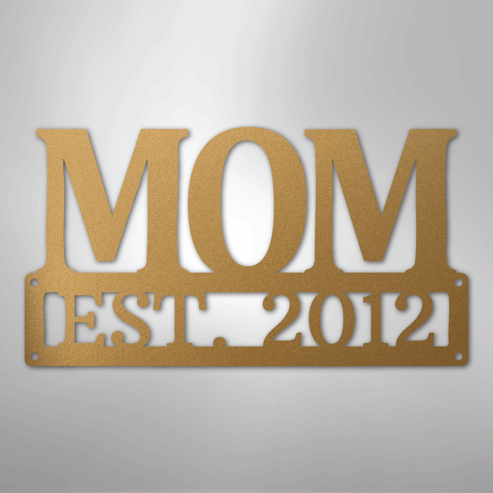 Custom Metal Wall Art - Personalized Mom Name Sign Gold