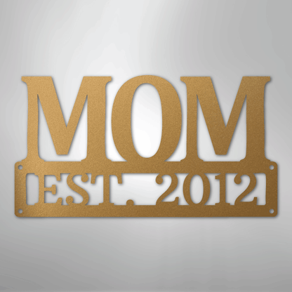Custom Metal Wall Art - Personalized Mom Name Sign Gold