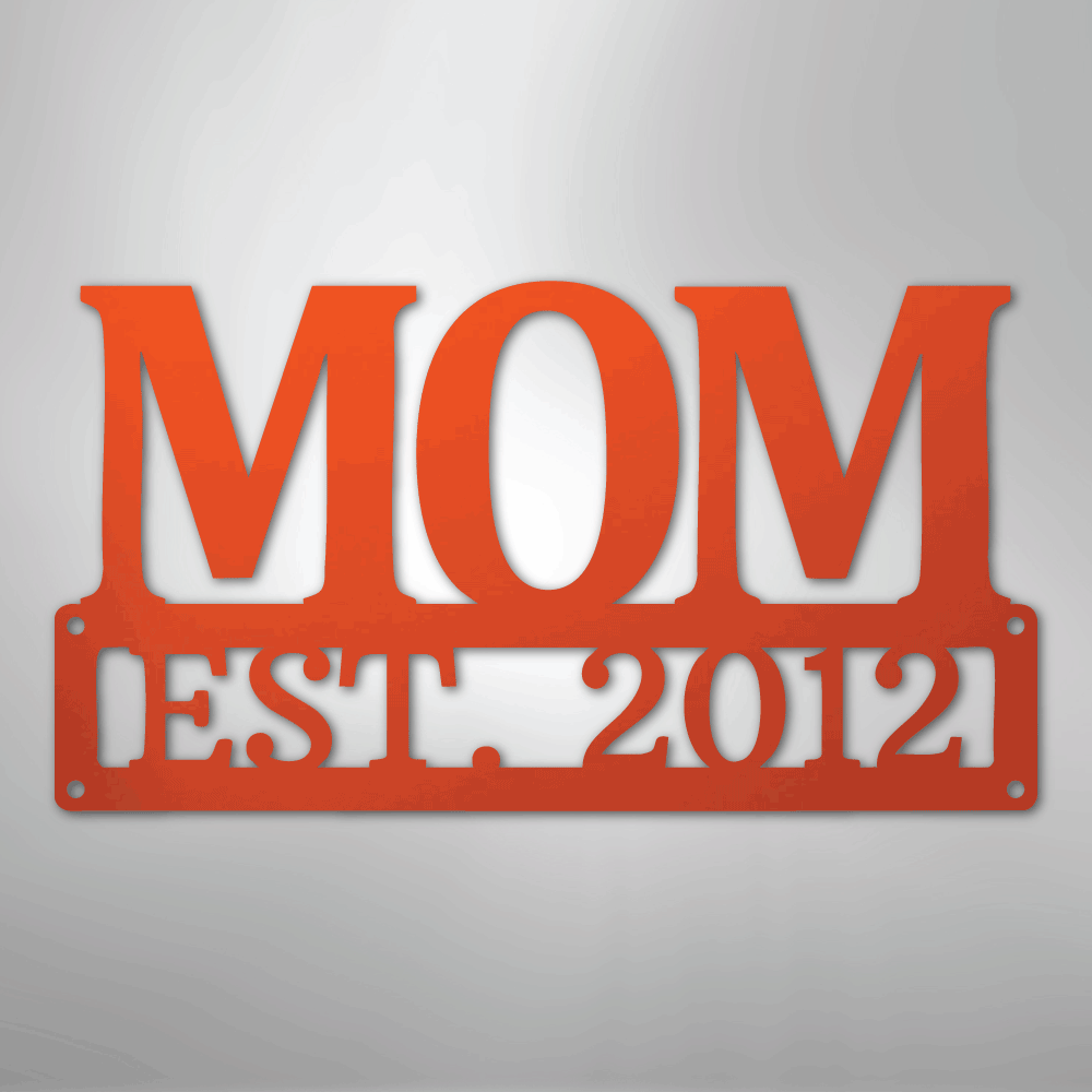 Custom Metal Wall Art - Personalized Mom Name Sign Orange