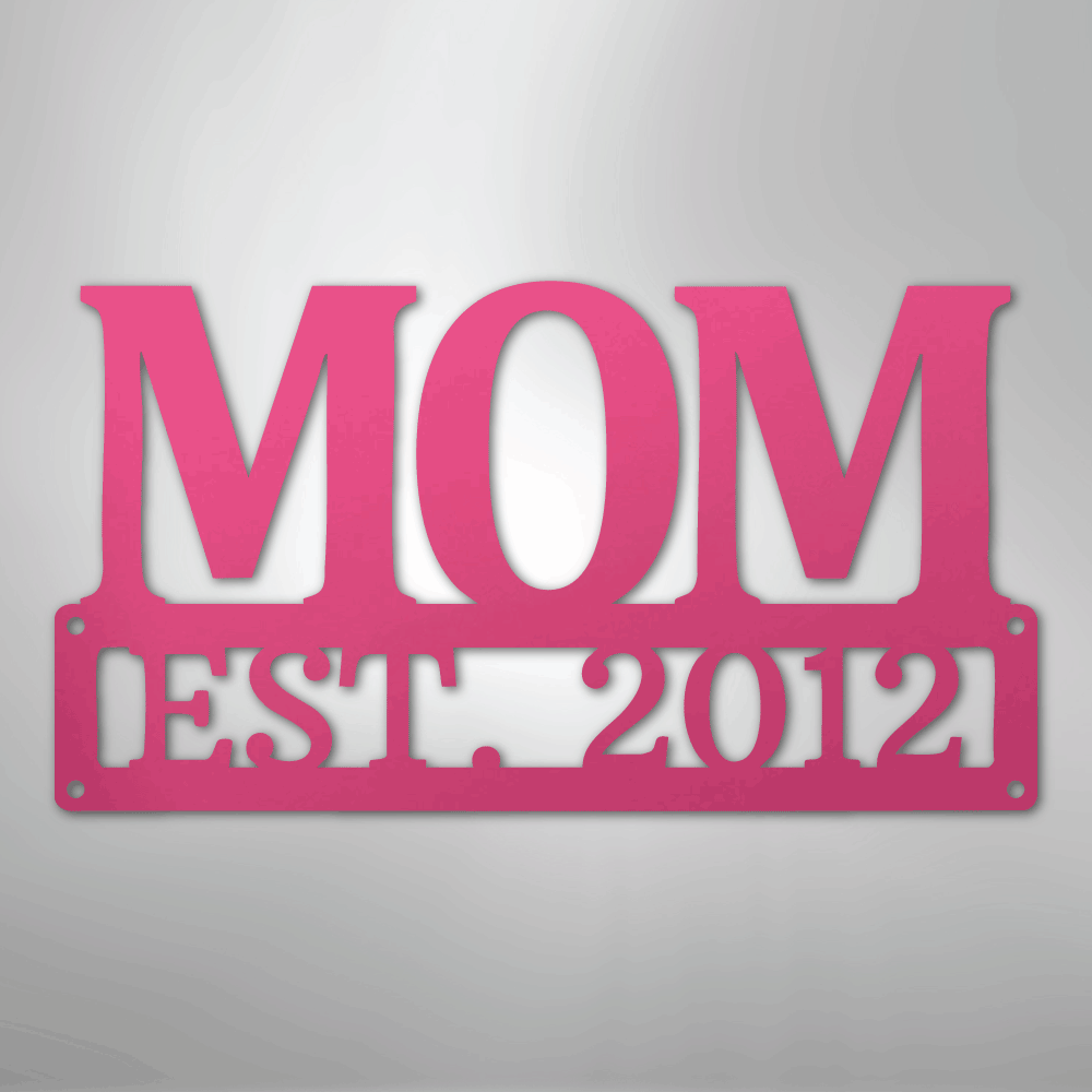 Custom Metal Wall Art - Personalized Mom Name Sign Pink