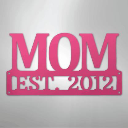Custom Metal Wall Art - Personalized Mom Name Sign Pink