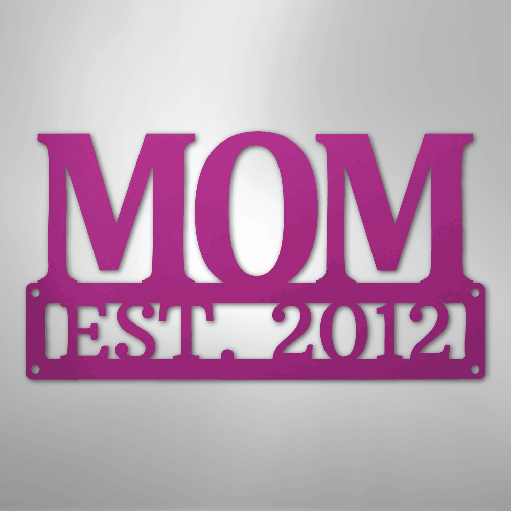 Custom Metal Wall Art - Personalized Mom Name Sign Purple