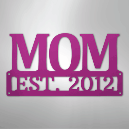 Custom Metal Wall Art - Personalized Mom Name Sign Purple