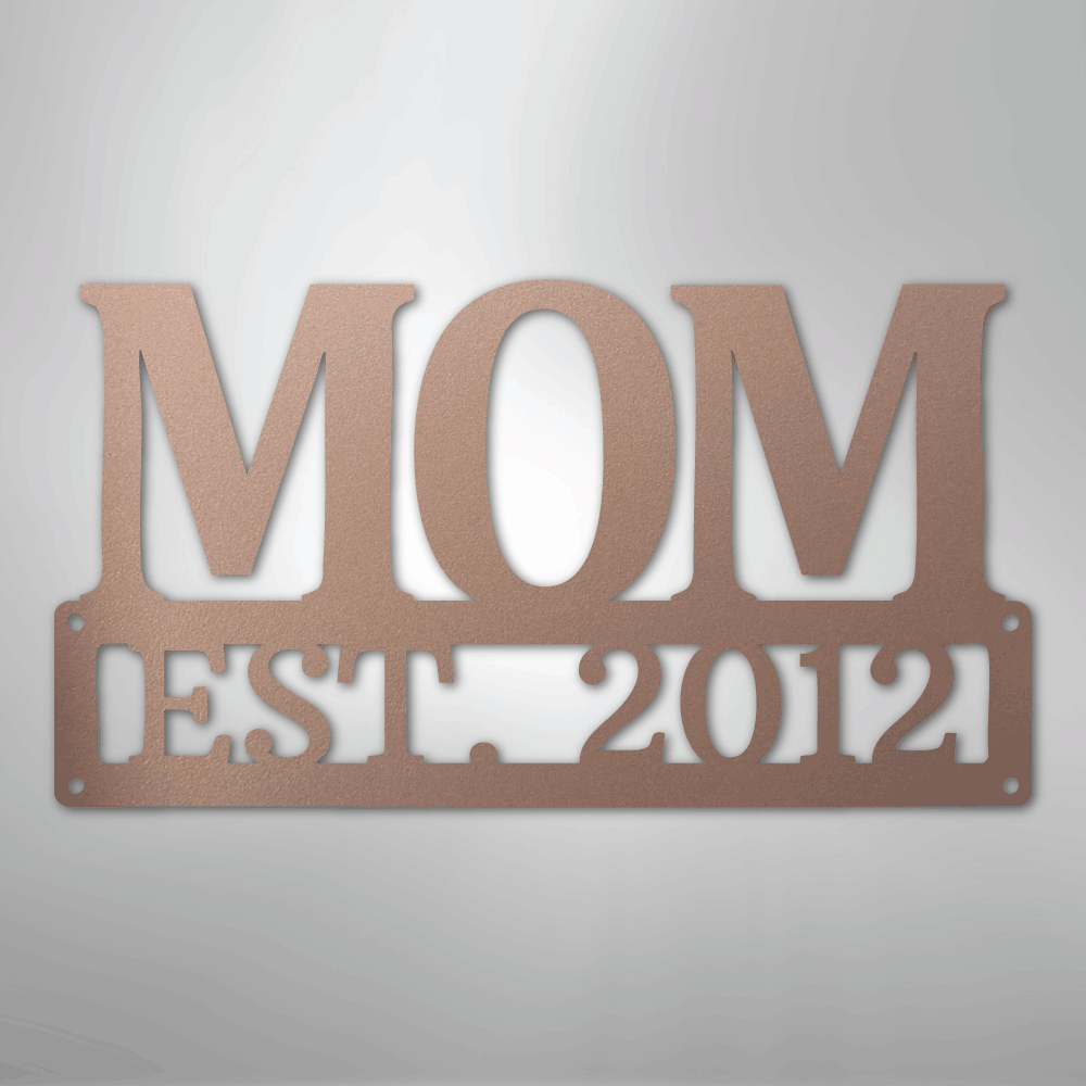 Custom Metal Wall Art - Personalized Mom Name Sign Rose