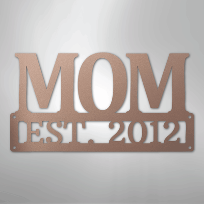 Custom Metal Wall Art - Personalized Mom Name Sign Rose