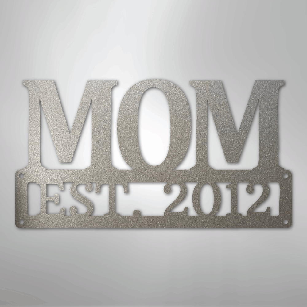 Custom Metal Wall Art - Personalized Mom Name Sign Silver