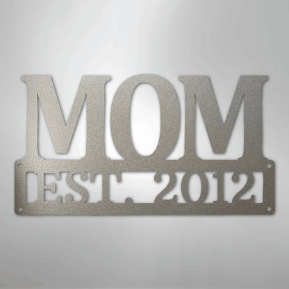 Custom Metal Wall Art - Personalized Mom Name Sign Silver
