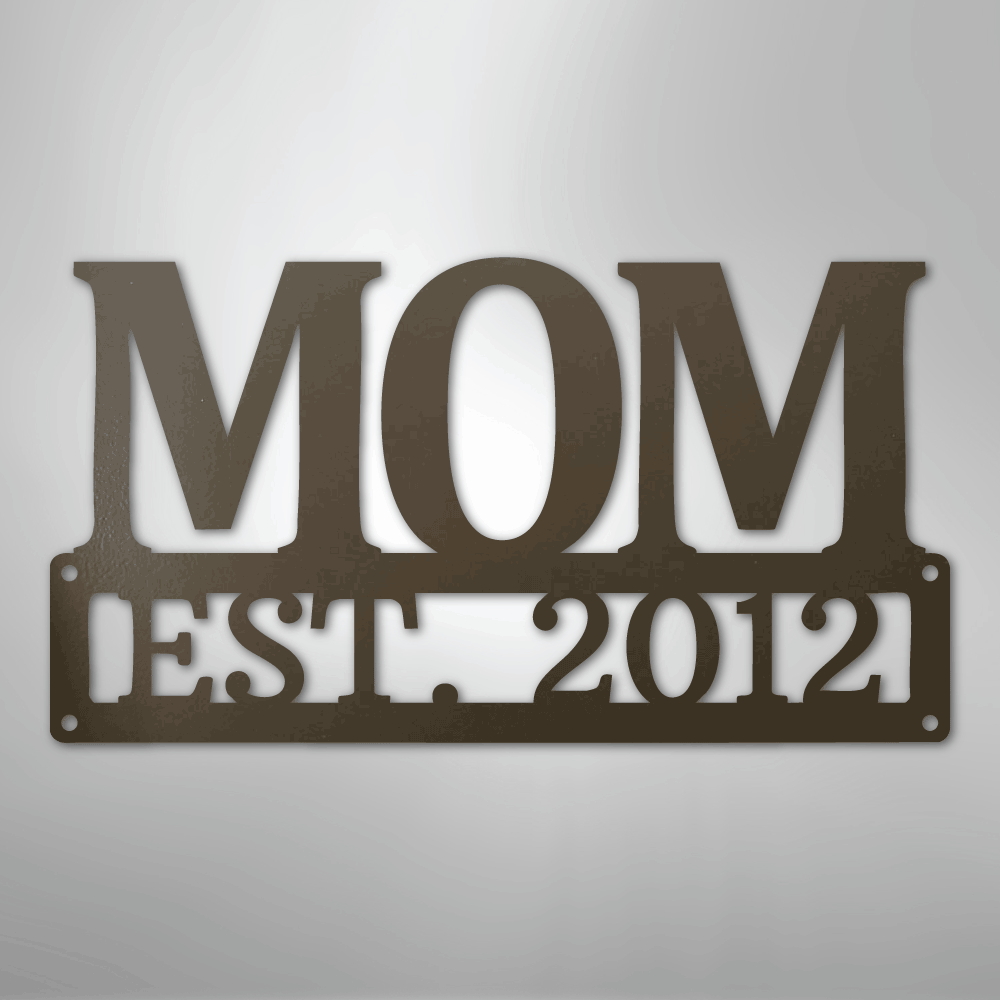 Custom Metal Wall Art - Personalized Mom Name Sign Stone