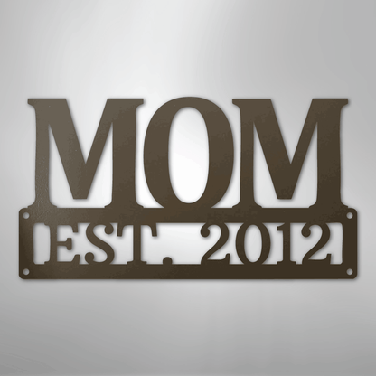 Custom Metal Wall Art - Personalized Mom Name Sign Stone