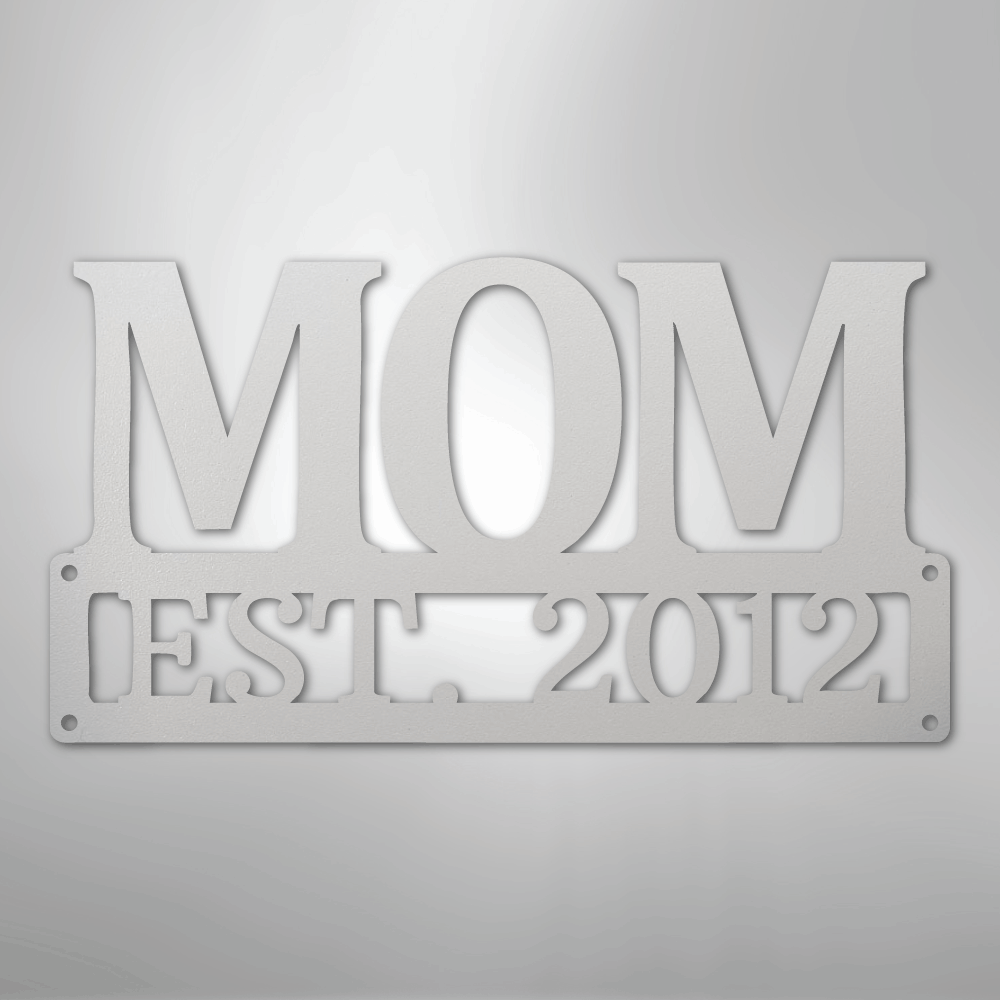 Custom Metal Wall Art - Personalized Mom Name Sign White