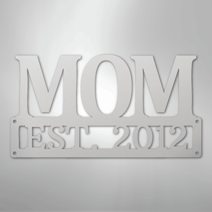 Custom Metal Wall Art - Personalized Mom Name Sign White