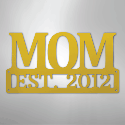 Custom Metal Wall Art - Personalized Mom Name Sign Yellow