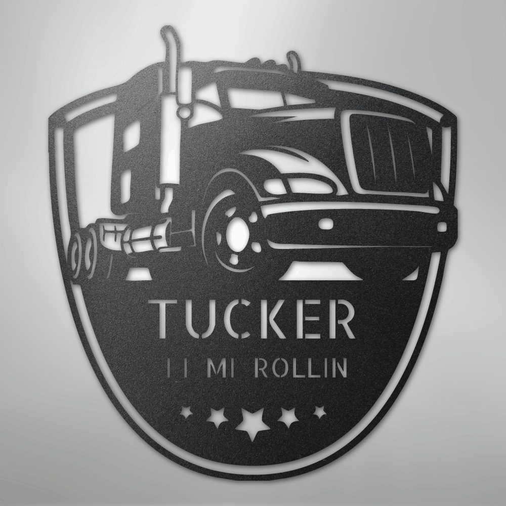 Custom Metal Wall Art - Personalized Trucking Sign
