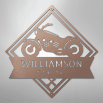 Custom Metal Wall Art - Personalized Biker Sign Rose