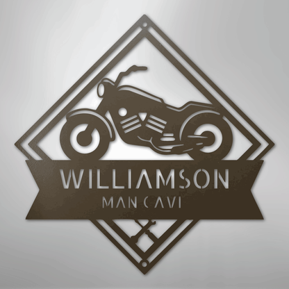 Custom Metal Wall Art - Personalized Biker Sign Stone