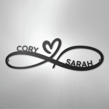 Custom Metal Wall Art - Personalized Infinity Sign