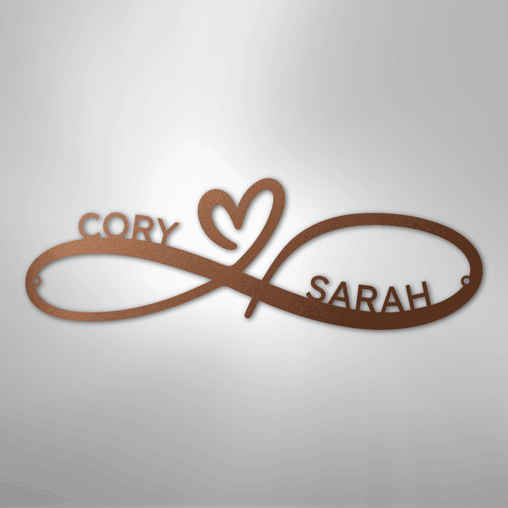 Custom Metal Wall Art - Personalized Infinity Sign Copper