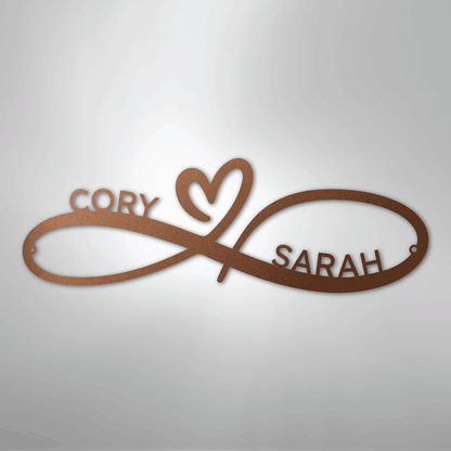 Custom Metal Wall Art - Personalized Infinity Sign Copper