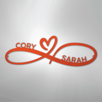 Custom Metal Wall Art - Personalized Infinity Sign Orange