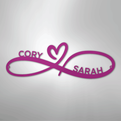 Custom Metal Wall Art - Personalized Infinity Sign Purple